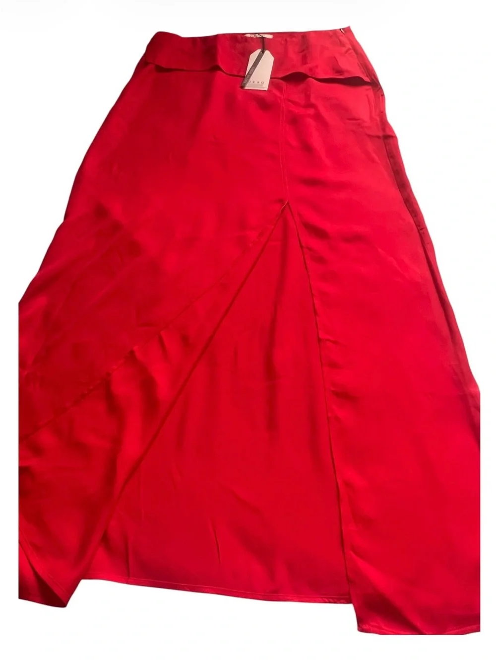 NWT OXXO (Catch The City) Asymmetric High Waist Red Long Skirt M.
